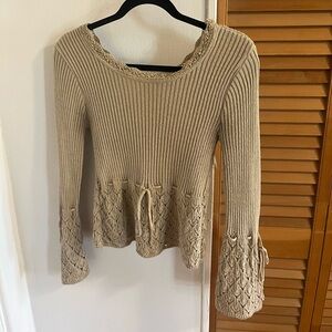 Cute Long Sleeve Tan Shirt